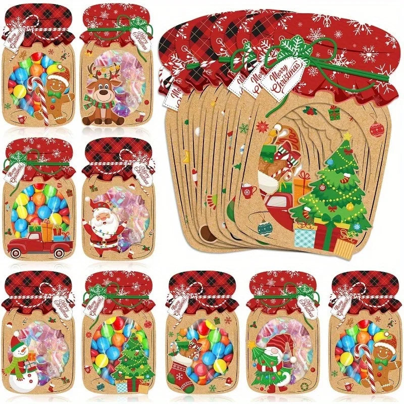 24/48Sets Christmas Cards - Festive Holiday Crafts with Santa, Reindeer,and Snowflakes - DIY Gift for Party Favors greeting card