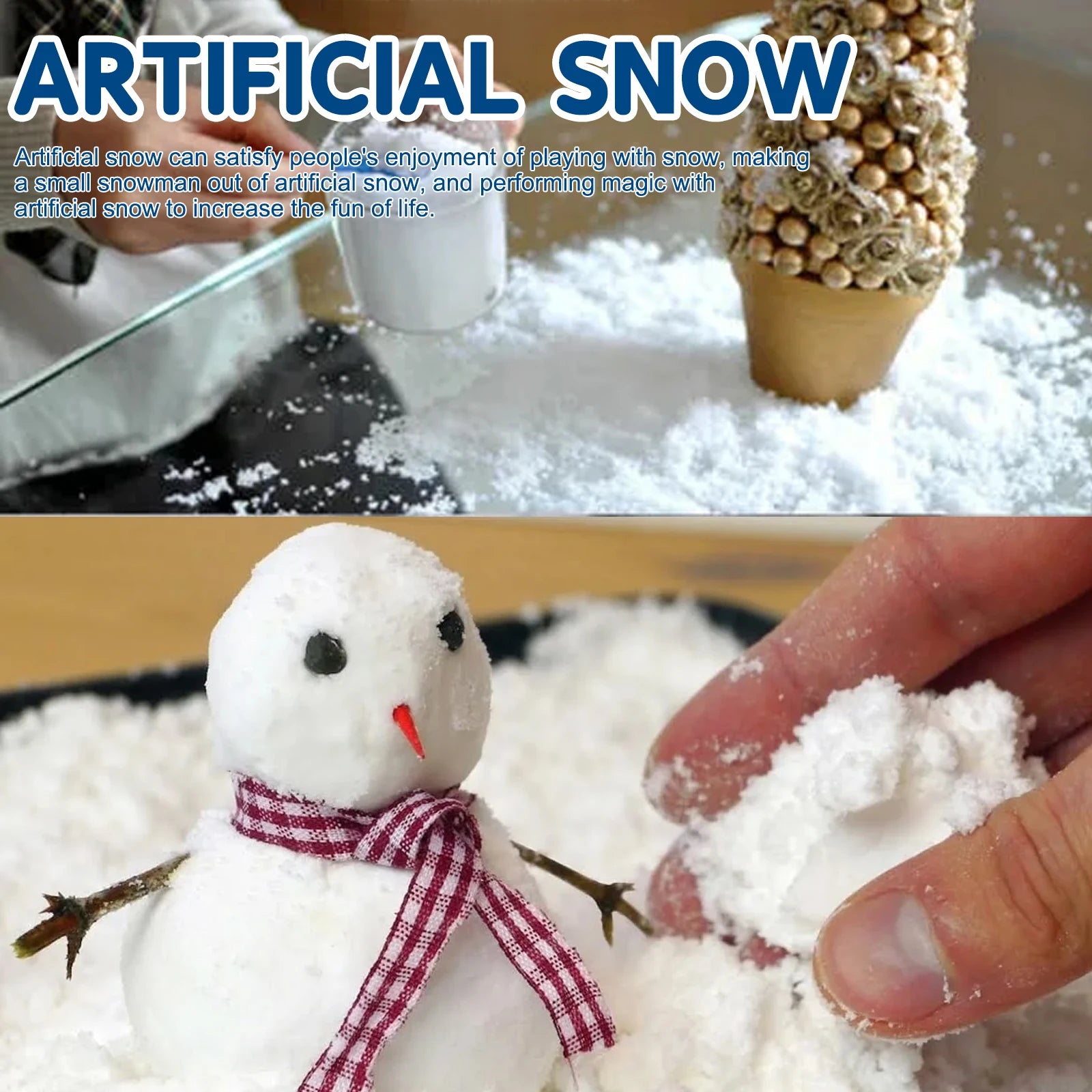 Artificial Snow - Snowscape Window Dressing for Winter Christmas Atmosphere, Indoor Shooting Fake Snow