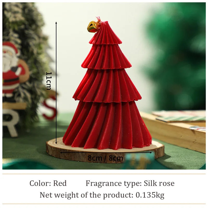 1PC Handcrafted Christmas Tree Scented Candles Creative Festive Ornament & Perfect Gift for Xmas Lovers Premium Fragrant Decor