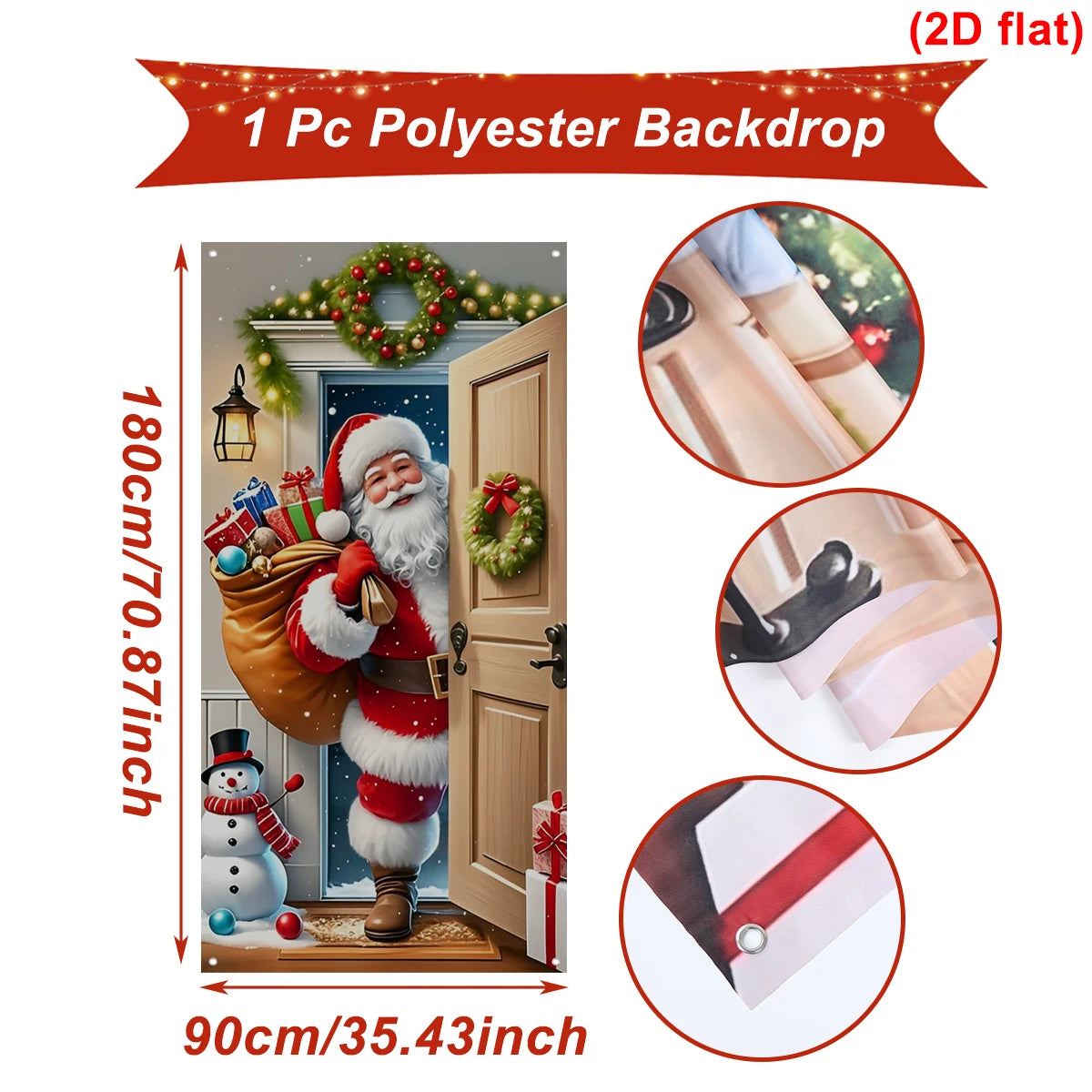 Christmas Photography Backdrop Santa Claus Background Cloth Xmas Happy 2026 New Year Winter Merry Christmas Baby Family Portrait