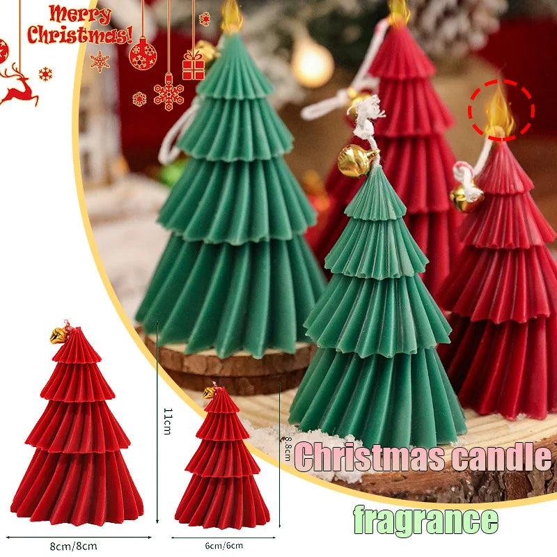 1PC Handcrafted Christmas Tree Scented Candles Creative Festive Ornament & Perfect Gift for Xmas Lovers Premium Fragrant Decor