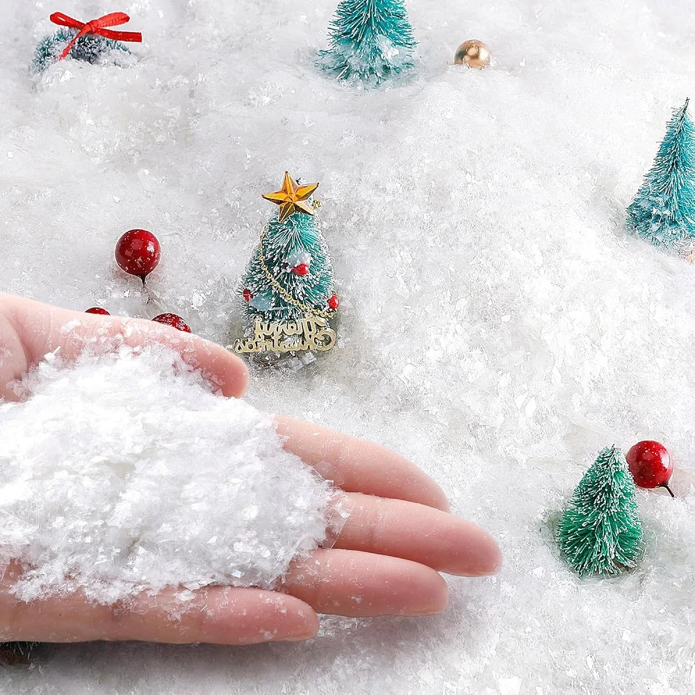 50g/100g Christmas Snow Decoration White Shiny Artificial Snow Acrylic Snow for Christmas Scene Decoration Fake Snow Decoration