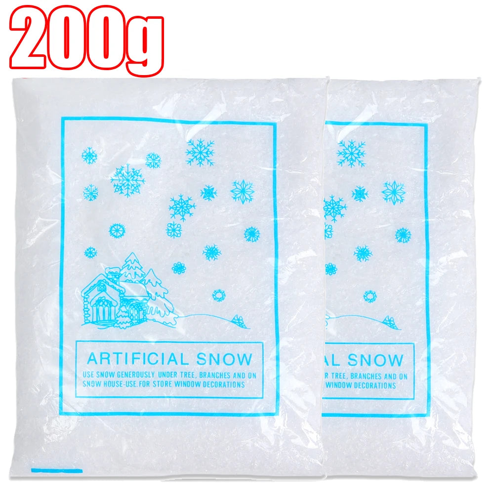 50/200g Artificial Snow Powder DIY Christmas Snowflakes for Indoor Outdoor Ornaments Winter Displays Xmas Party Decoration Props