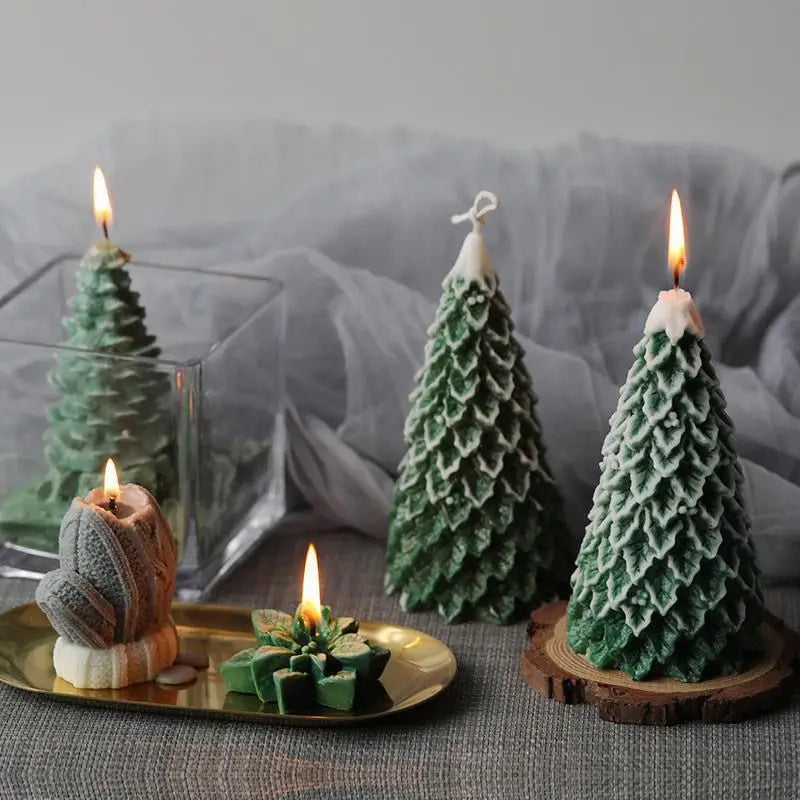 Christmas Tree Candles, Scented Candles High-quality Appearance Gifts Fresh Souvenirs Carved Candles Cedar