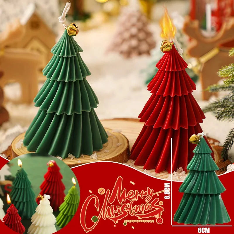 1PC Handcrafted Christmas Tree Scented Candles Creative Festive Ornament & Perfect Gift for Xmas Lovers Premium Fragrant Decor