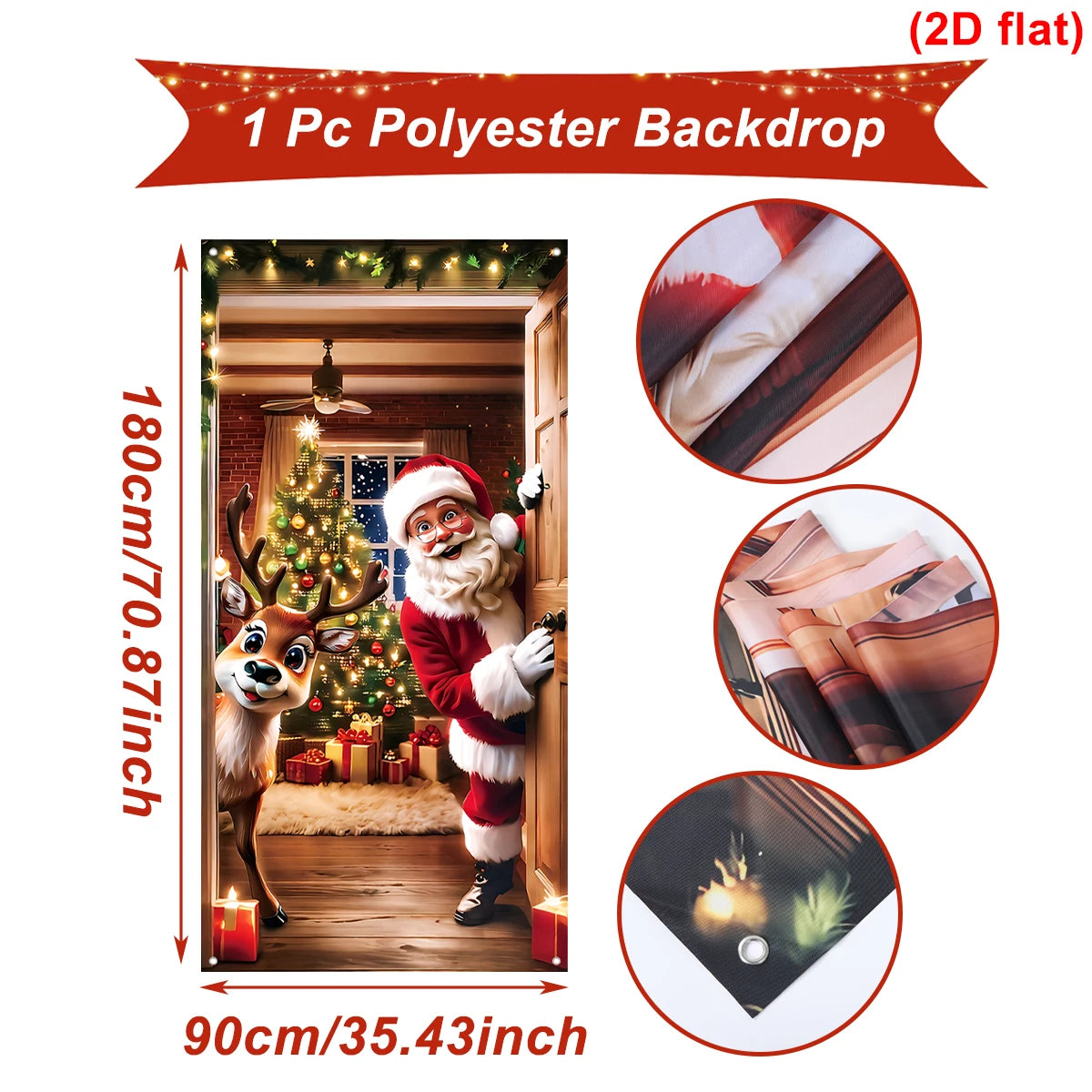 Christmas Photography Backdrop Santa Claus Background Cloth Xmas Happy 2026 New Year Winter Merry Christmas Baby Family Portrait