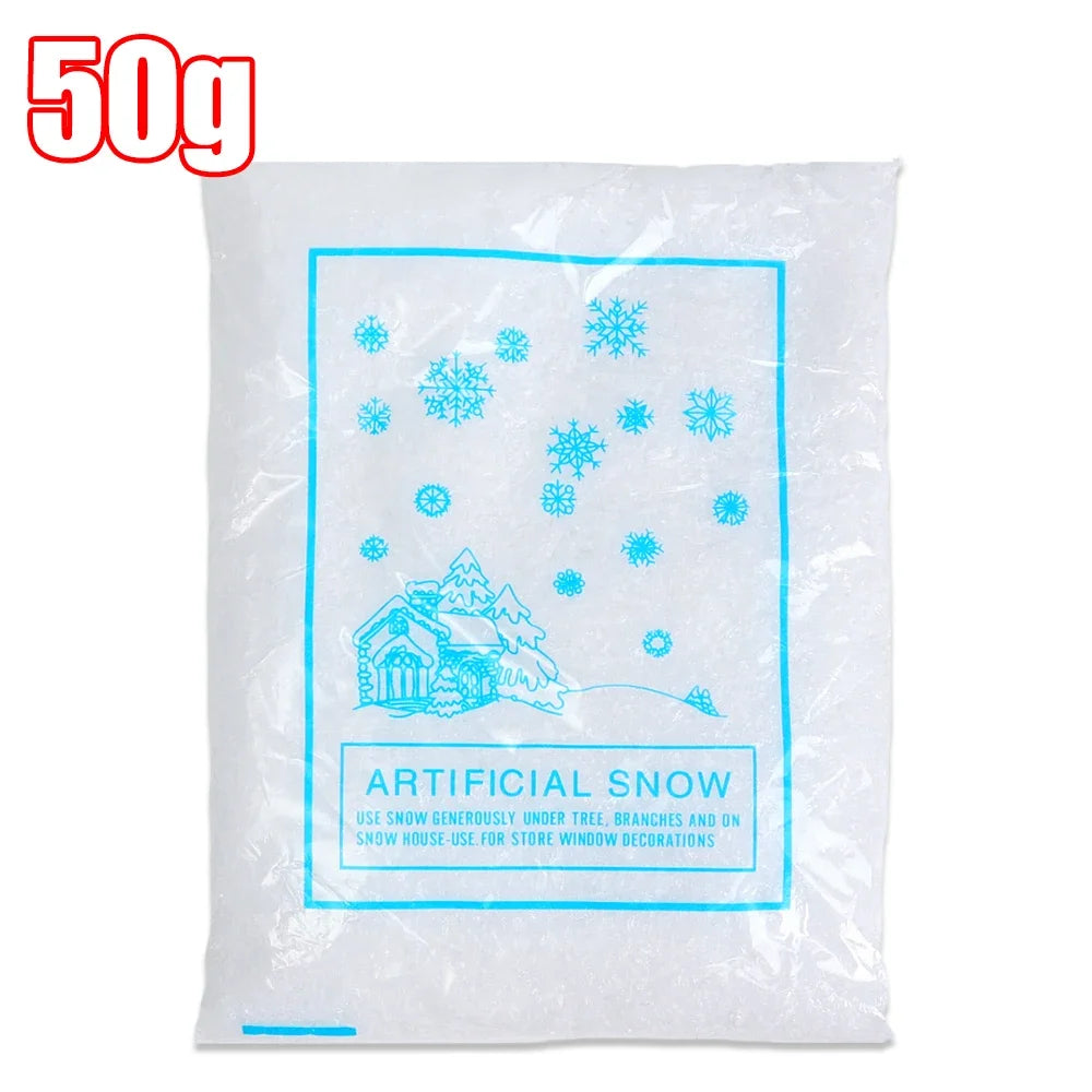 50/200g Artificial Snow Powder DIY Christmas Snowflakes for Indoor Outdoor Ornaments Winter Displays Xmas Party Decoration Props