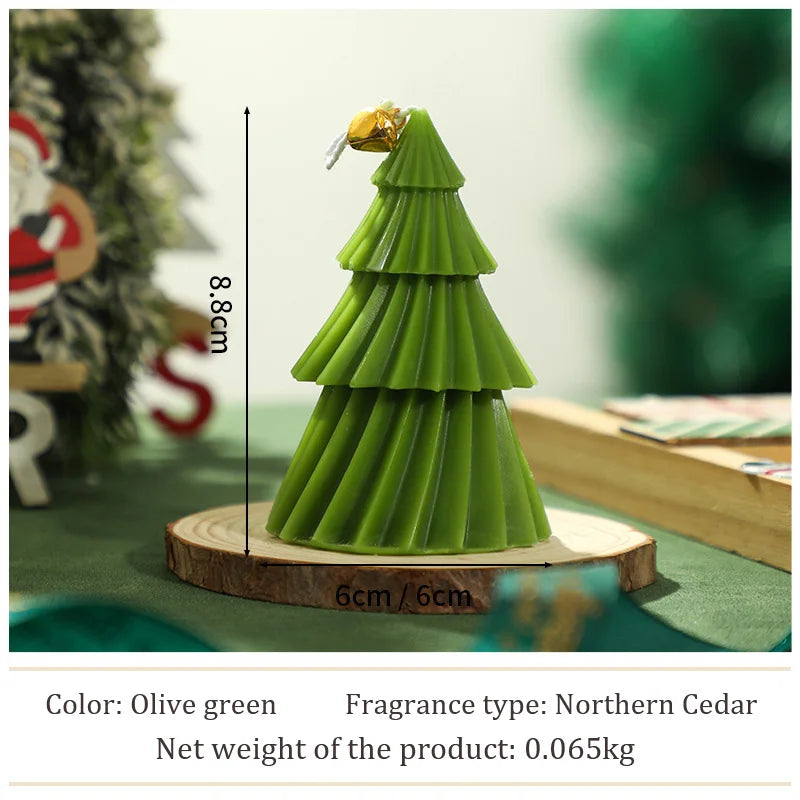 1PC Handcrafted Christmas Tree Scented Candles Creative Festive Ornament & Perfect Gift for Xmas Lovers Premium Fragrant Decor