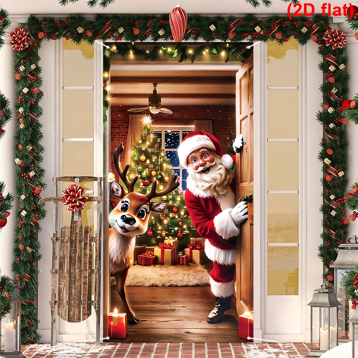 Christmas Photography Backdrop Santa Claus Background Cloth Xmas Happy 2026 New Year Winter Merry Christmas Baby Family Portrait