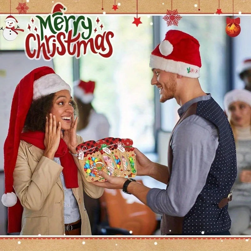 24/48Sets Christmas Cards - Festive Holiday Crafts with Santa, Reindeer,and Snowflakes - DIY Gift for Party Favors greeting card