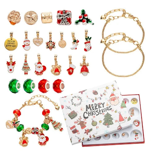 2028 Christmas Advent Jewelry Calendar Gift Box Holiday Crystal Bracelet Jewelry Set For Women Birthday Valentines